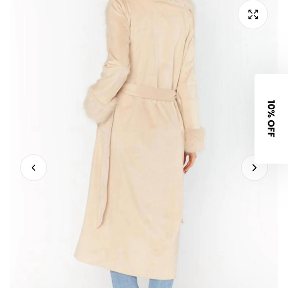 Show Me Your MuMu Beige Faux Fur Coat - Picture 4 of 7